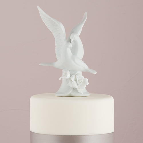 2030 Weddingstar Glazed Porcelain Doves and Flowers Cake Top Weddingstar Inc 